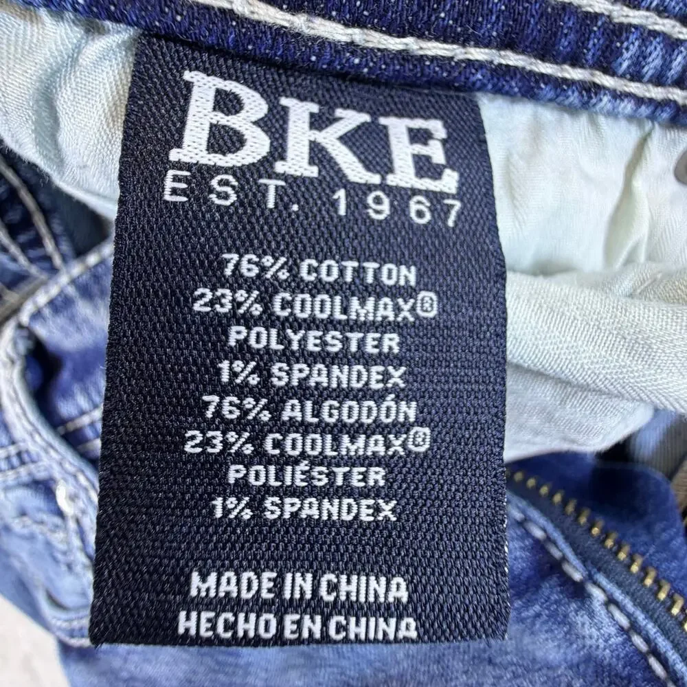 BKE Men's Blue 34x32 Jake Straight Leg Denim Jeans Western Casual Classic Pants